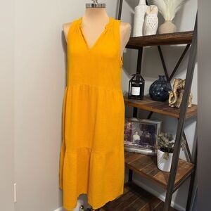 Nation LTD - Nadie Tiered Tank Midi Dress in Gold Women’s SIZE MED